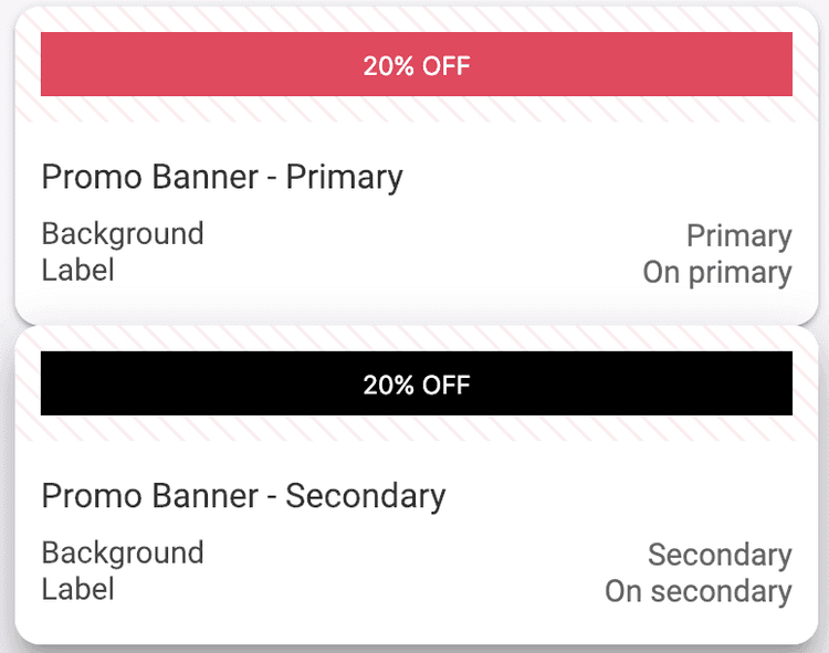 Primary and secondary promo banners