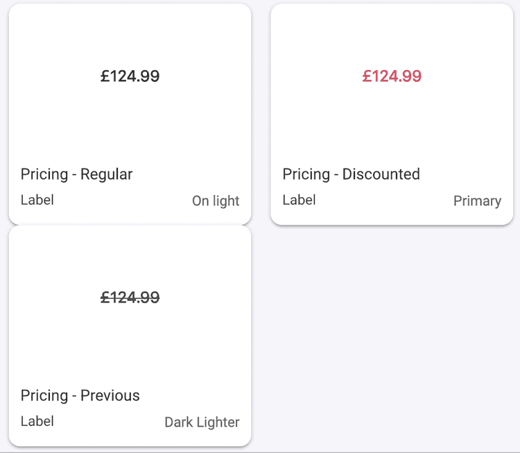 Pricing component types